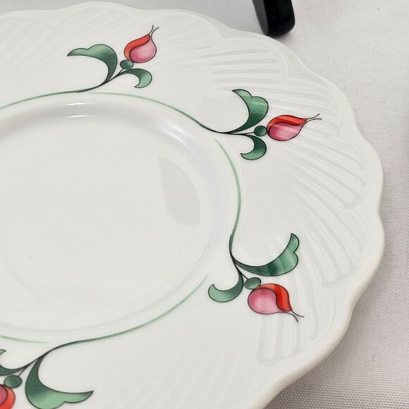 Dansk Rosebud Saucer 6" dessert scallop textured rim floral romantic elegance (3 - Picture 5 of 8
